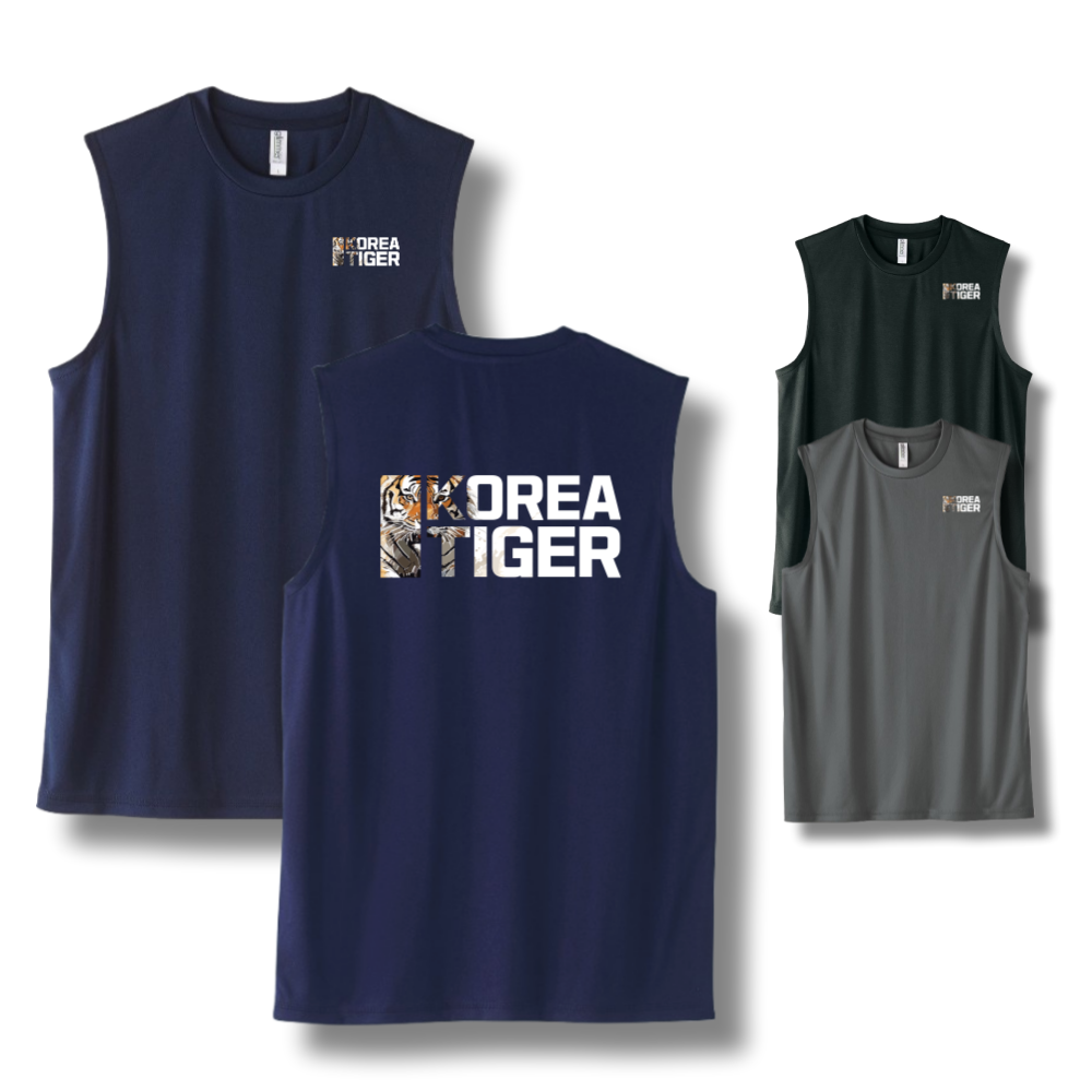 코리아타이거 드라이 민소매 티셔츠 쿨링/흡한속건 기능성 스포츠웨어