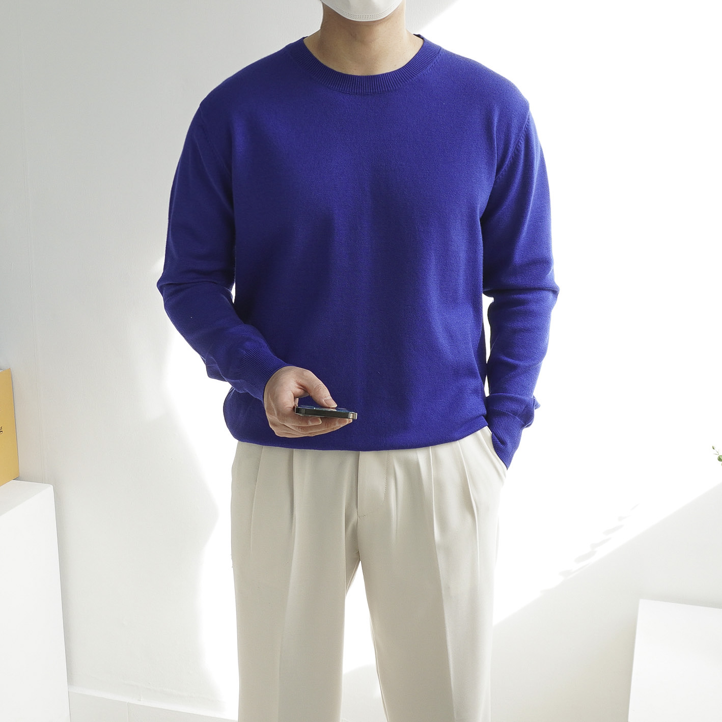 1+1 22컬러 비욘드 남자 캐시미어 라이크 비스코스 부드러운 데일리 라운드 니트티셔츠 이미지 4