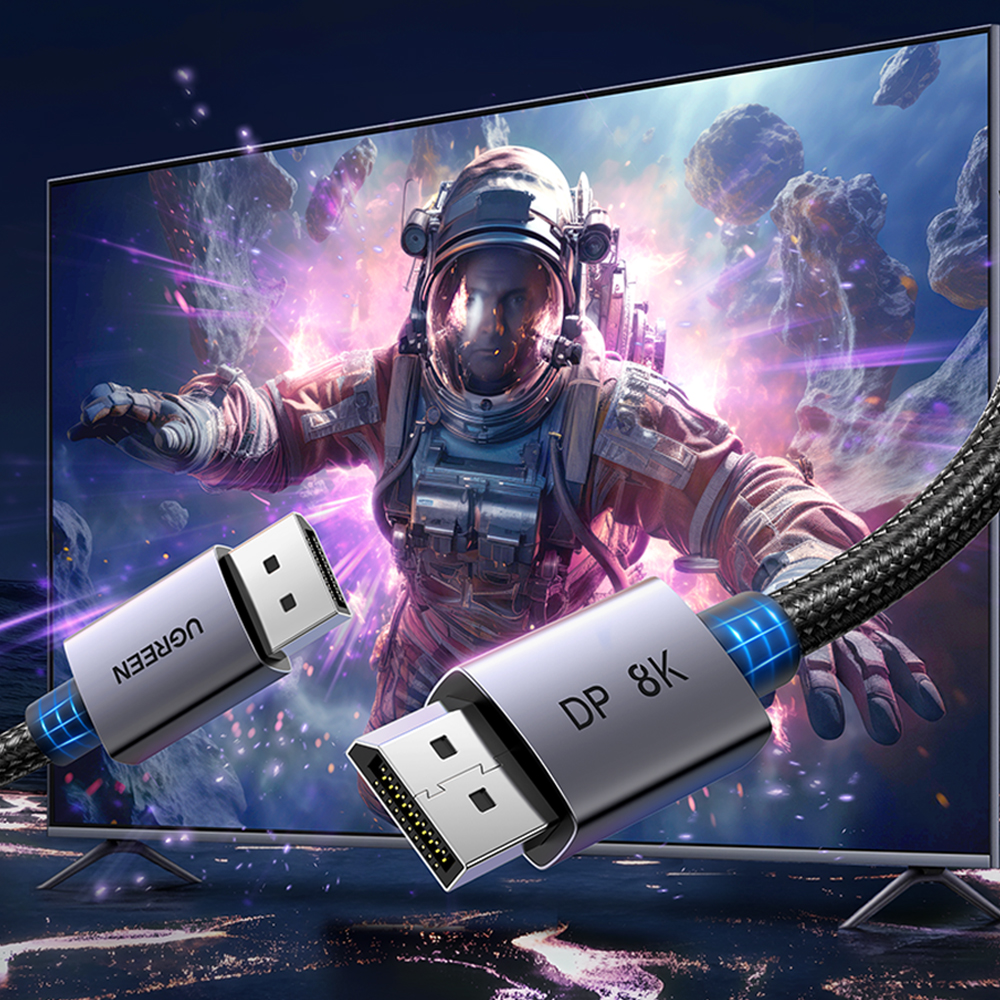 유그린 VESA인증 20핀더미 144hz DP선 DP1.4 벤큐 삼성 오디세이 LG 모니터 케이블 1m 이미지 2