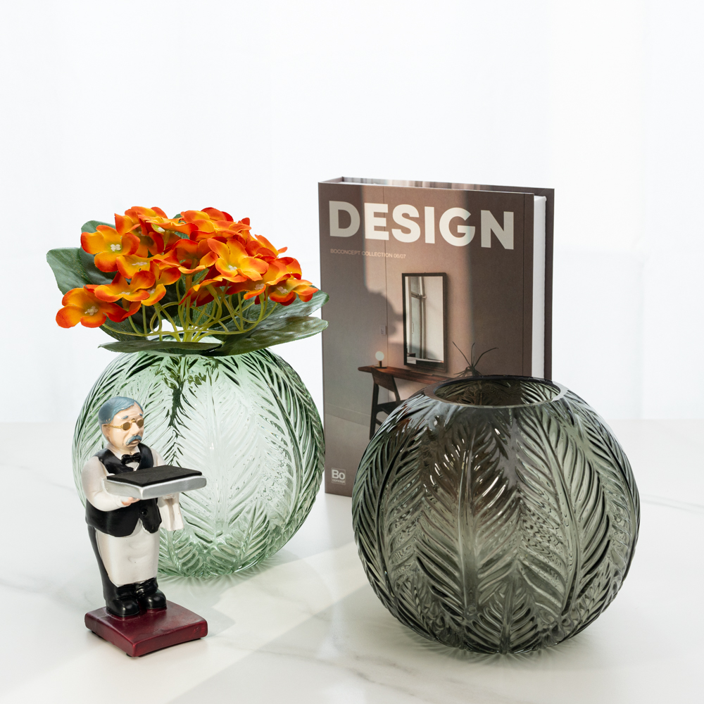 할메이드 인테리어 오브제 대형 미니 유리 꽃병 리프 화병 소