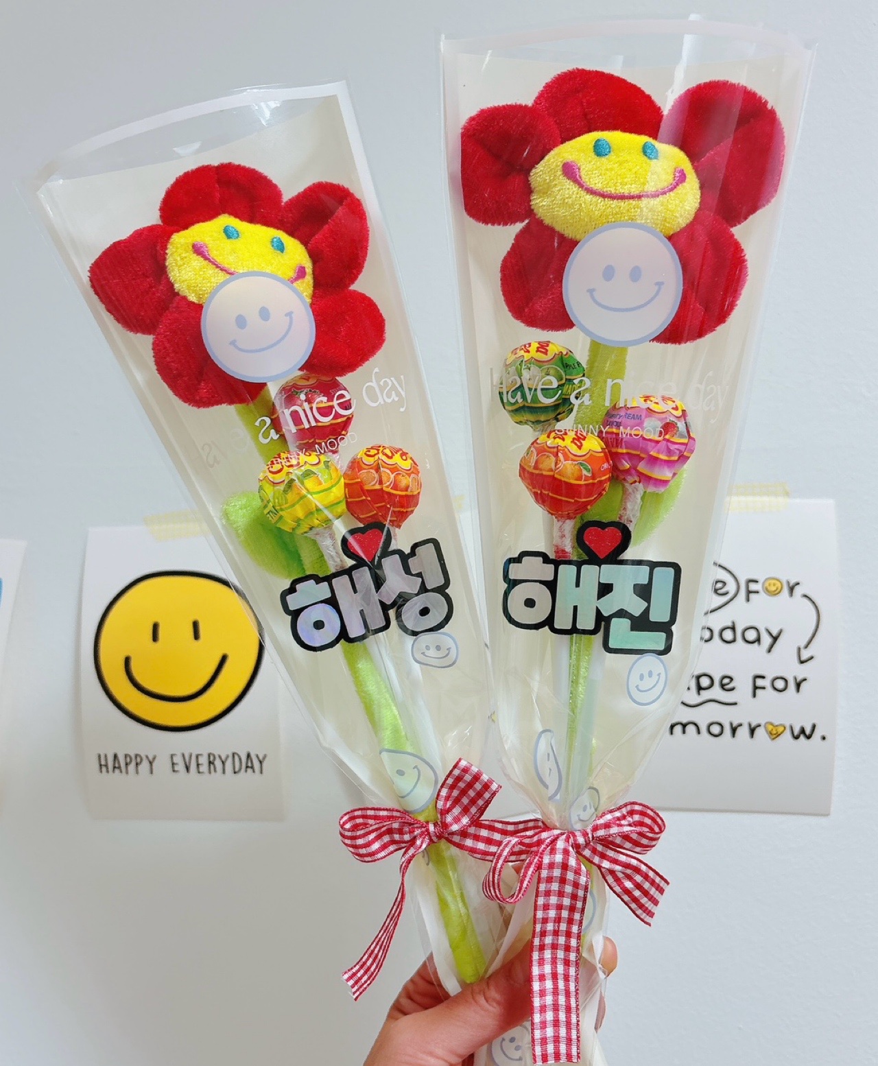 한송이 스마일꽃 인형꽃다발 사탕꽃다발 발표회 졸업식 연주회 단체선물 - 상세 이미지 3