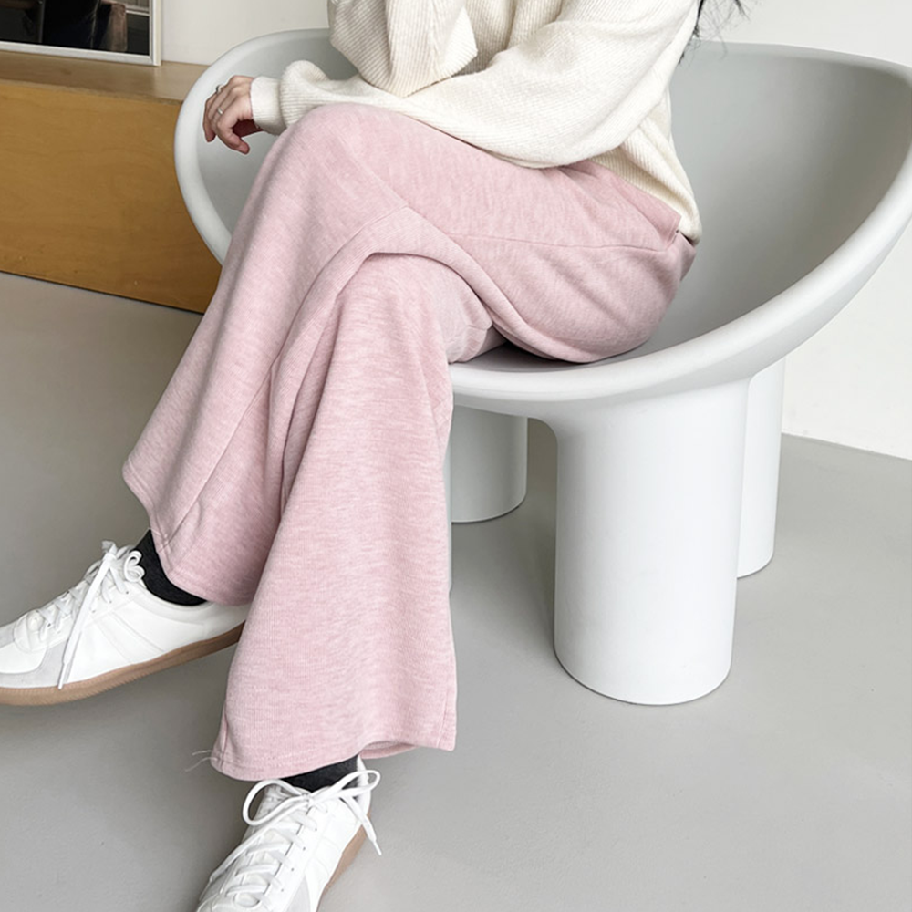 기모고무줄바지 와이드 통큰 통넓은 여자 츄리닝 트레이닝팬츠 - 상세 이미지 4