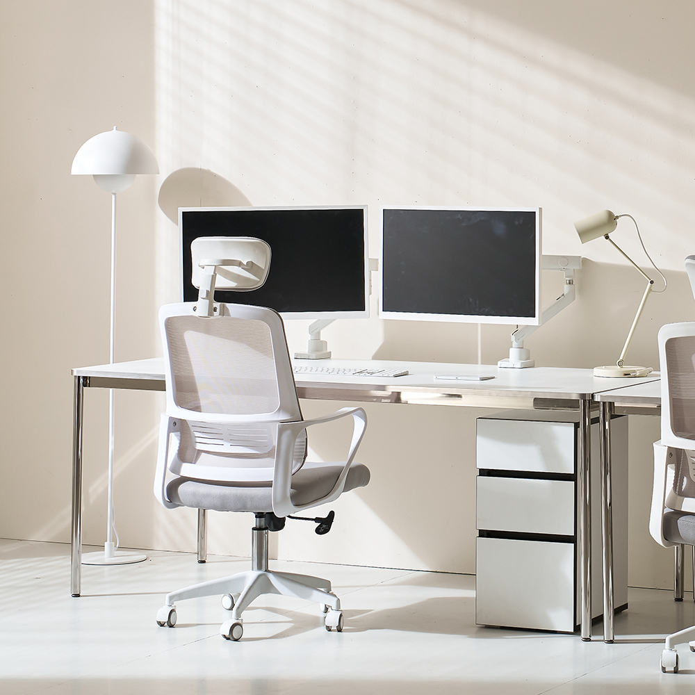 포커스 철제 책상 고등학생 원룸 1200 바닐라크림