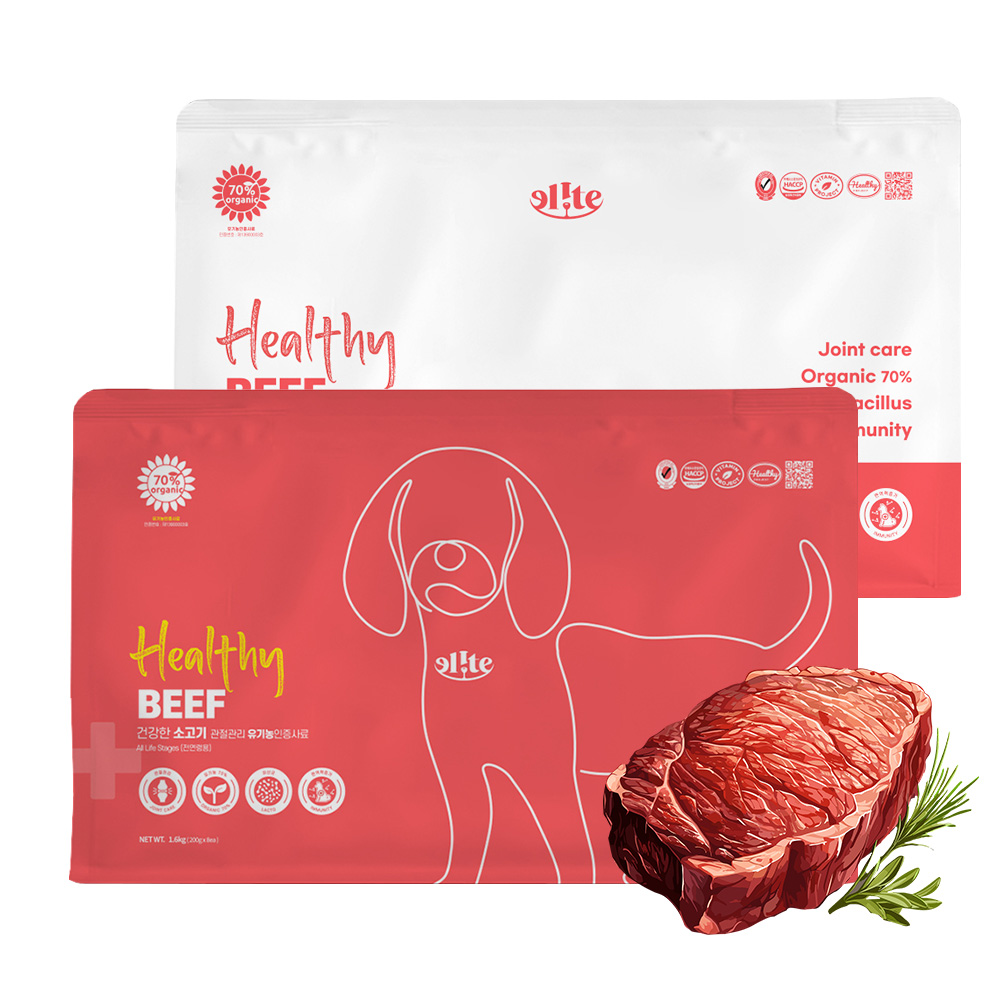 엘릿사료 엘리트 강아지 유기농 사료 그레인프리 헬씨 소고기 관절 1.6kg 푸들 말티즈 - 상세 이미지 2