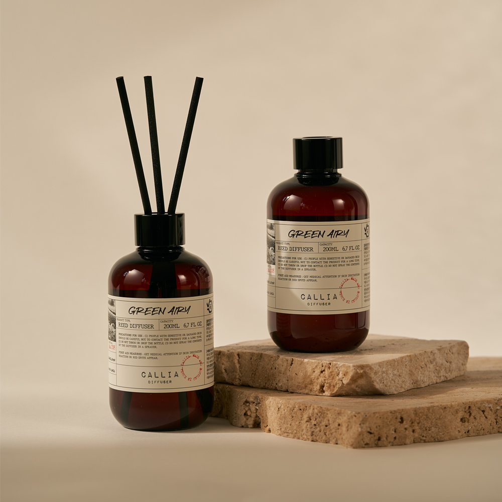 200ml 1+1 칼리아 디퓨저 꽃집향 코튼 비누 편백나무 히노키 우디 숲 장미 8종 택