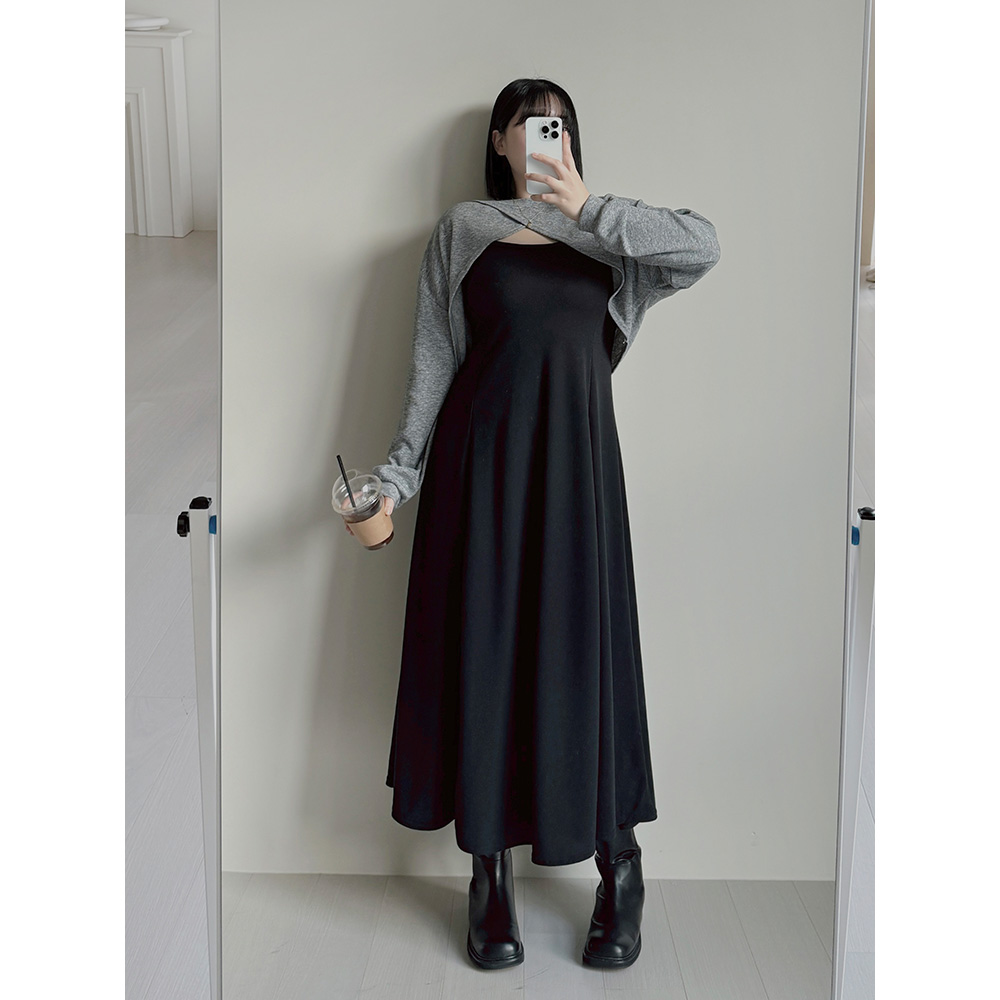 [6677사이즈/MADE] 윈터 촤르르 롱 원피스 (기모 안감)