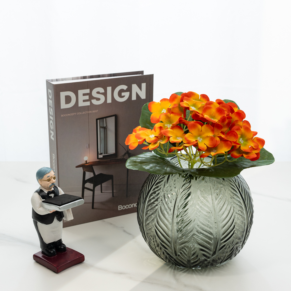 할메이드 인테리어 오브제 대형 미니 유리 꽃병 리프 화병 소