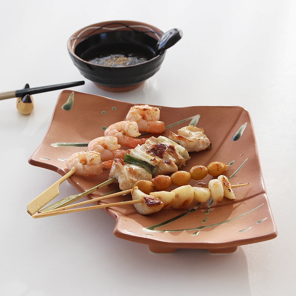 일식 접시 종지 세트 도자기 이자카야 오마카세 꼬치 예쁜 그릇 브라운굽