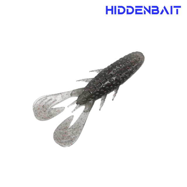 히든베이트 헬리케 호그웜 배스낚시 소프트웜 배스루어 H006 GRAY RED BLACK, 8cm - 상품 이미지