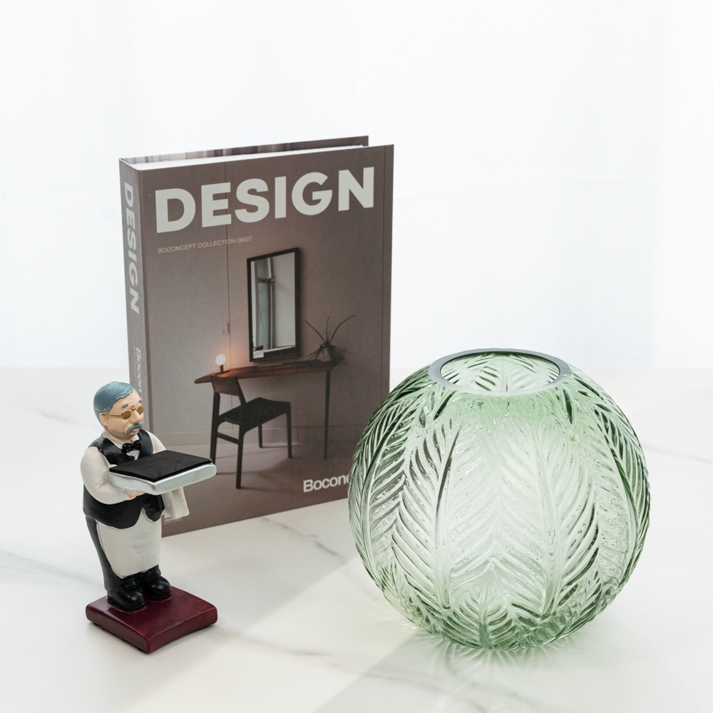 할메이드 인테리어 오브제 대형 미니 유리 꽃병 리프 화병 소