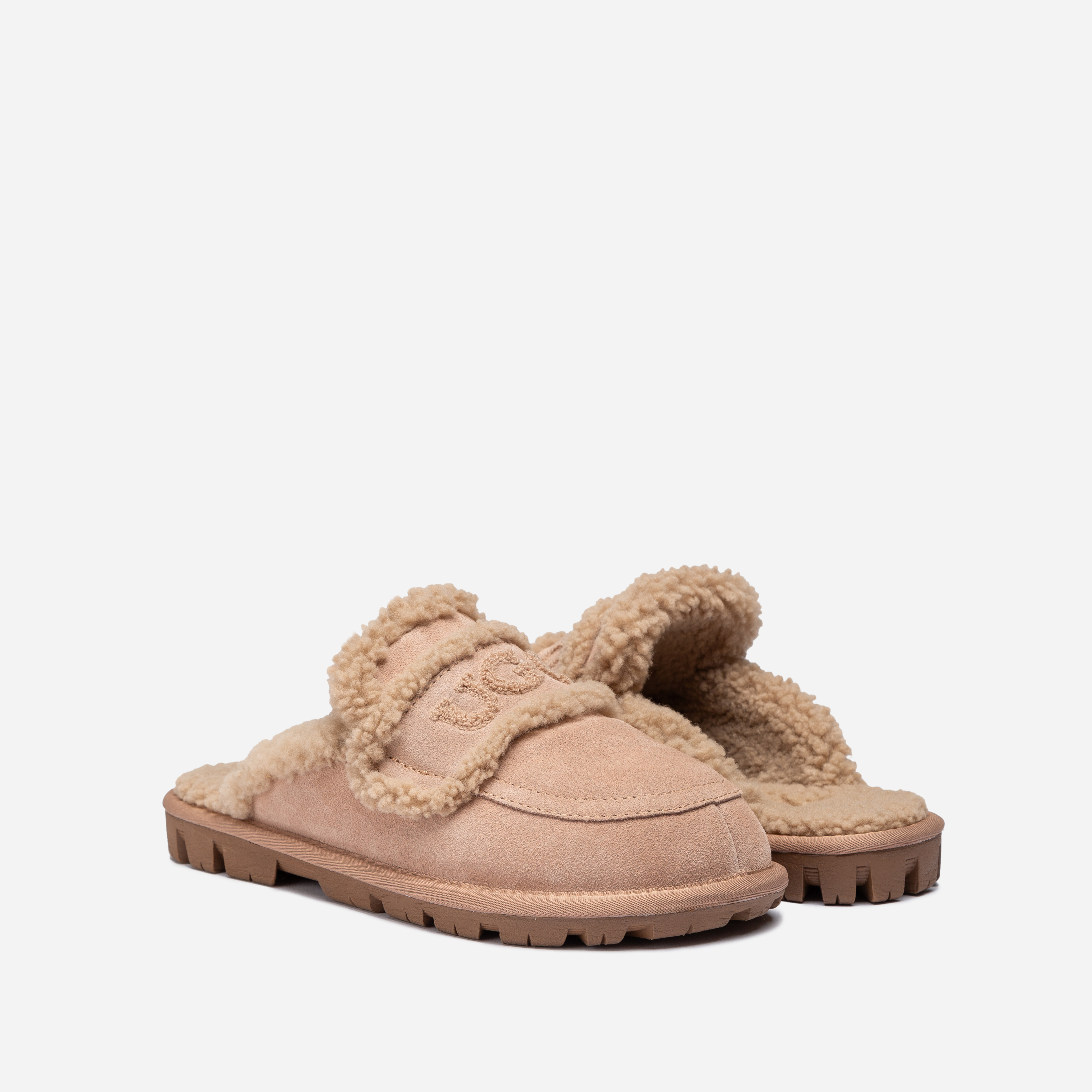 호주어그 오즈웨어 바이올렛 시어링 플랫폼 통굽 밴딩 키높이 여성 키즈 양털 슬리퍼 로퍼