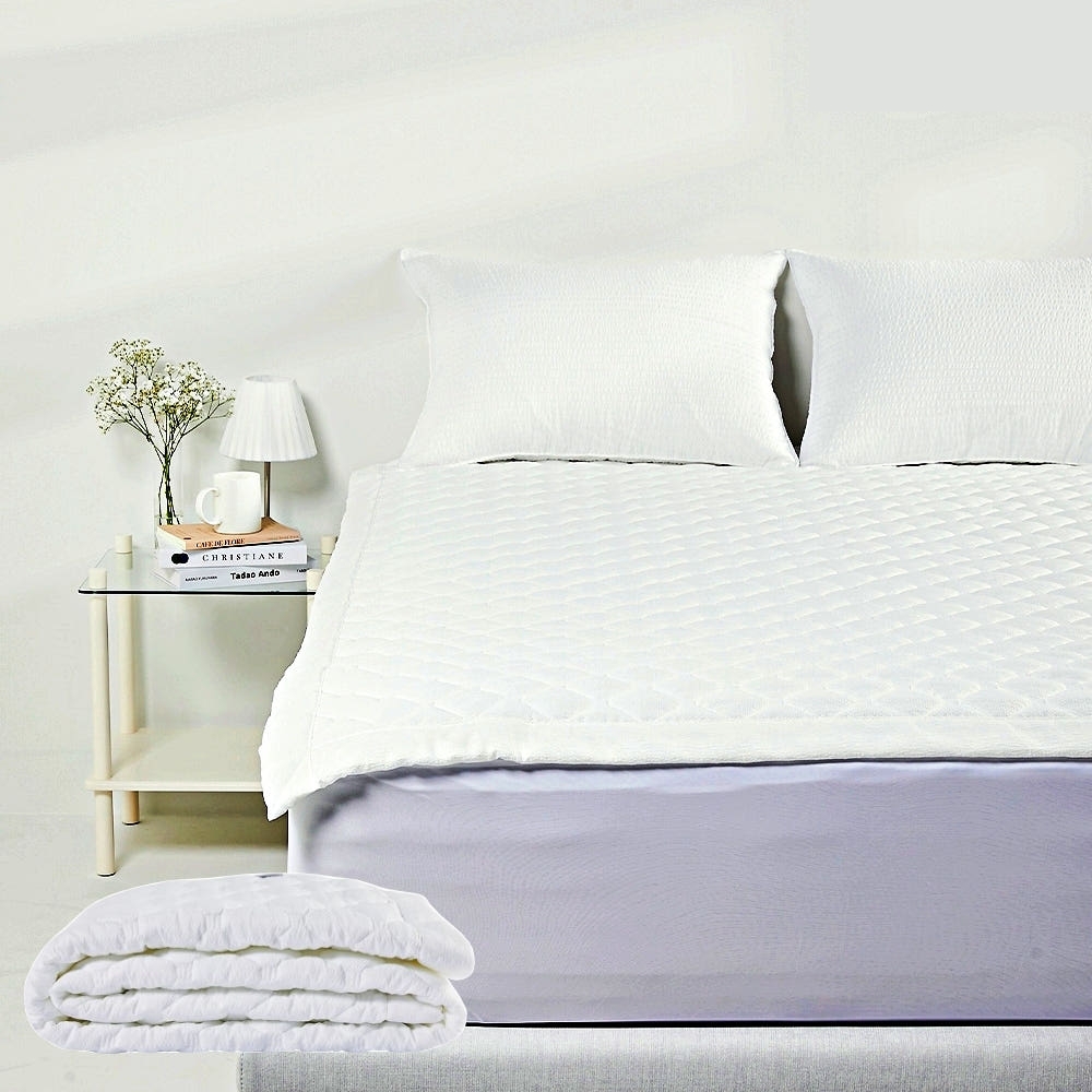 코코리찌 보송송 쿨 시어서커 누빔패드 슈퍼싱글 냉감 여름 누빔 침대패드