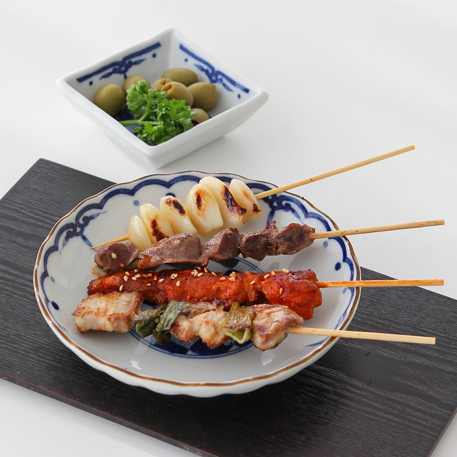 일본 접시 종지 세트 도자기 일식 찬기 이자카야 오마카세 꼬치 예쁜 그릇 흑록반원 - 상세 이미지 4