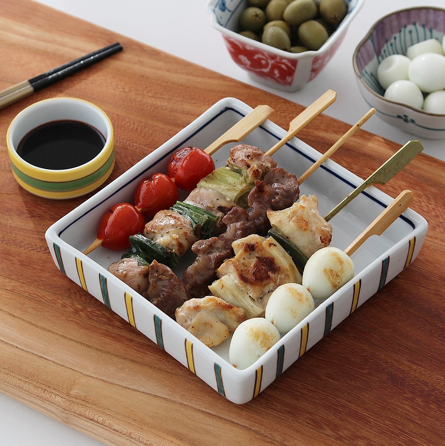 일본 접시 종지 세트 도자기 일식 찬기 이자카야 오마카세 꼬치 예쁜 그릇 흑록반원 - 상세 이미지 2