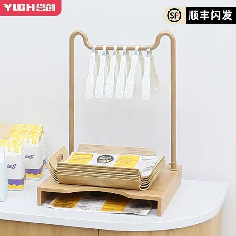 빵 집게 거치대 베이커리 접시 픽업 트레이 쟁반 선반 A - 상세 이미지 2
