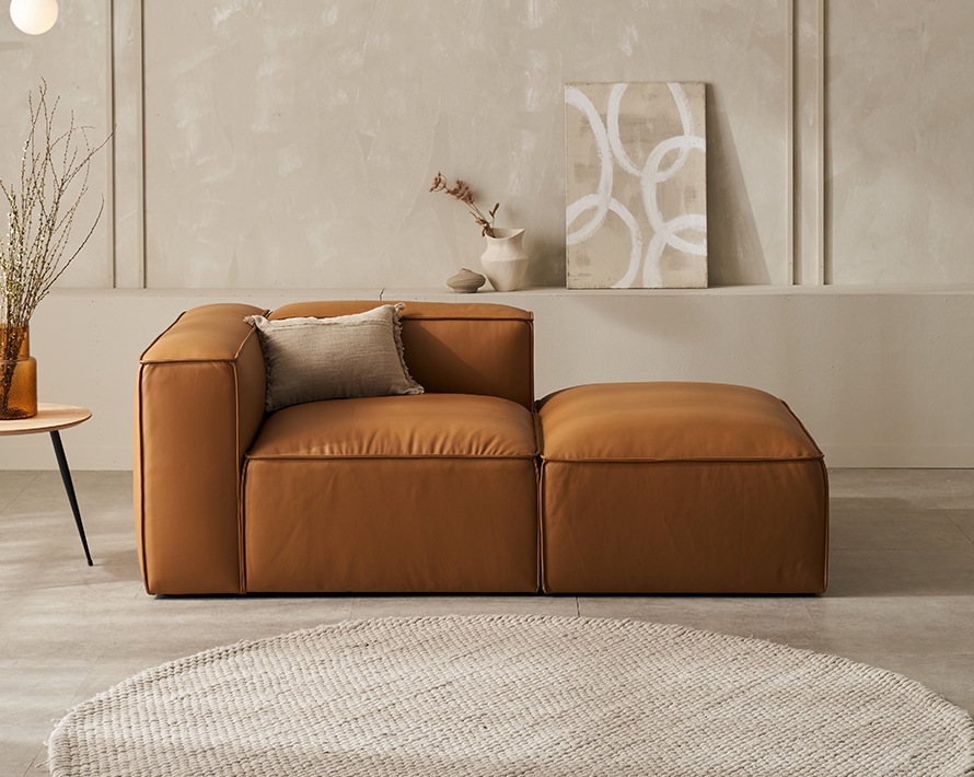 수아브 뉴웨이 모듈 이태리 통가죽 쇼파 천연 면피 소파 4인