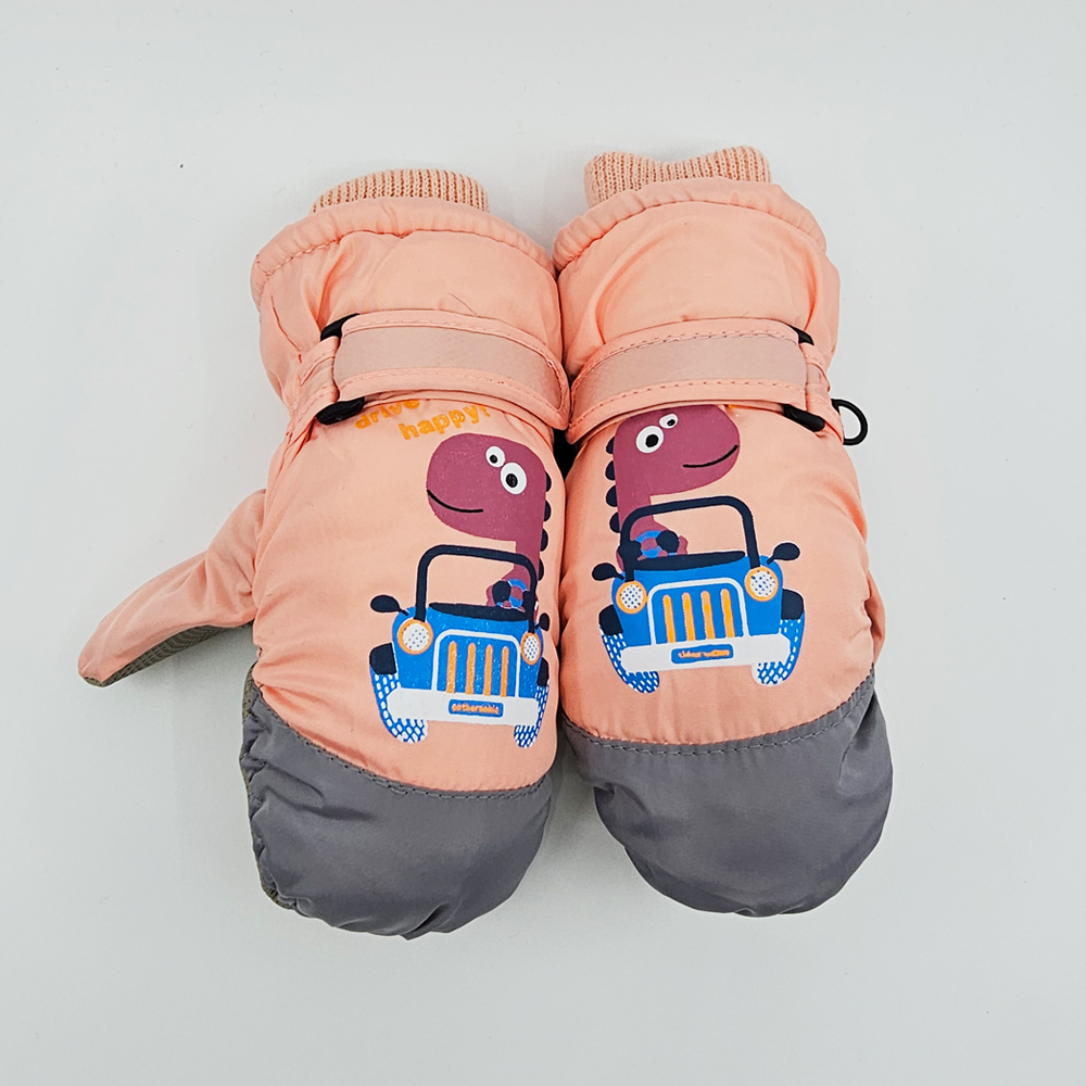 유아 아동 키즈 여아 남아 초등 학생 어린이 주니어 겨울 방한 벙어리 스키 패딩 털 장갑 - 상세 이미지 3