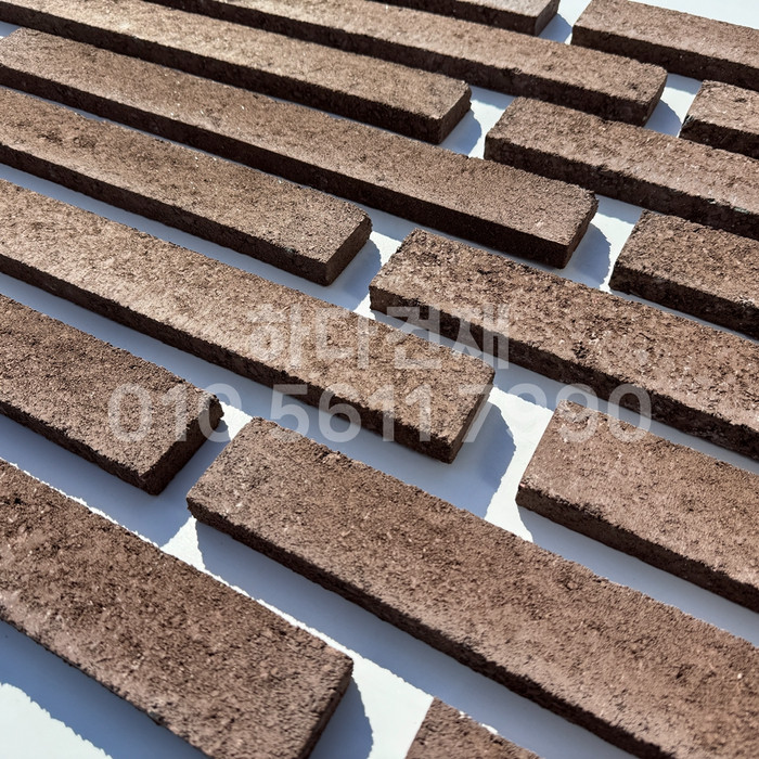 케이 모노타일 국내생산 490x53x19T 다크코코아 / 하다건재 와이드 롱브릭타일