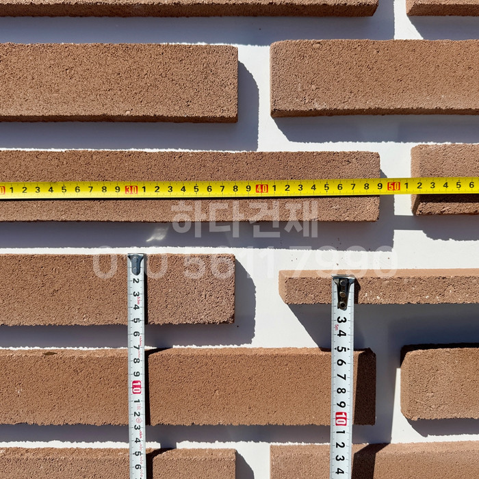 케이 모노타일 국내생산 490x53x19T 카라멜브라운 / 하다건재 와이드 롱브릭타일