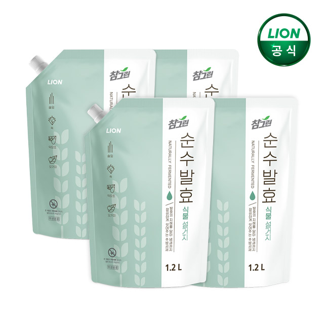 참그린 순수발효 식물 1.2L x 4개/주방세제