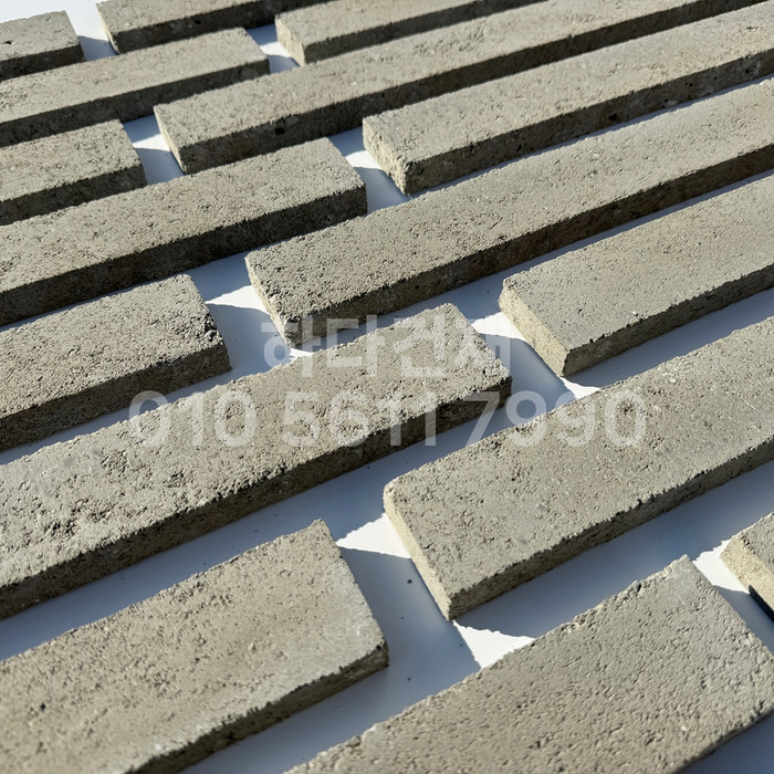 케이 모노타일 국내생산 490x53x19T 시멘트그레이 / 하다건재 와이드 롱브릭타일