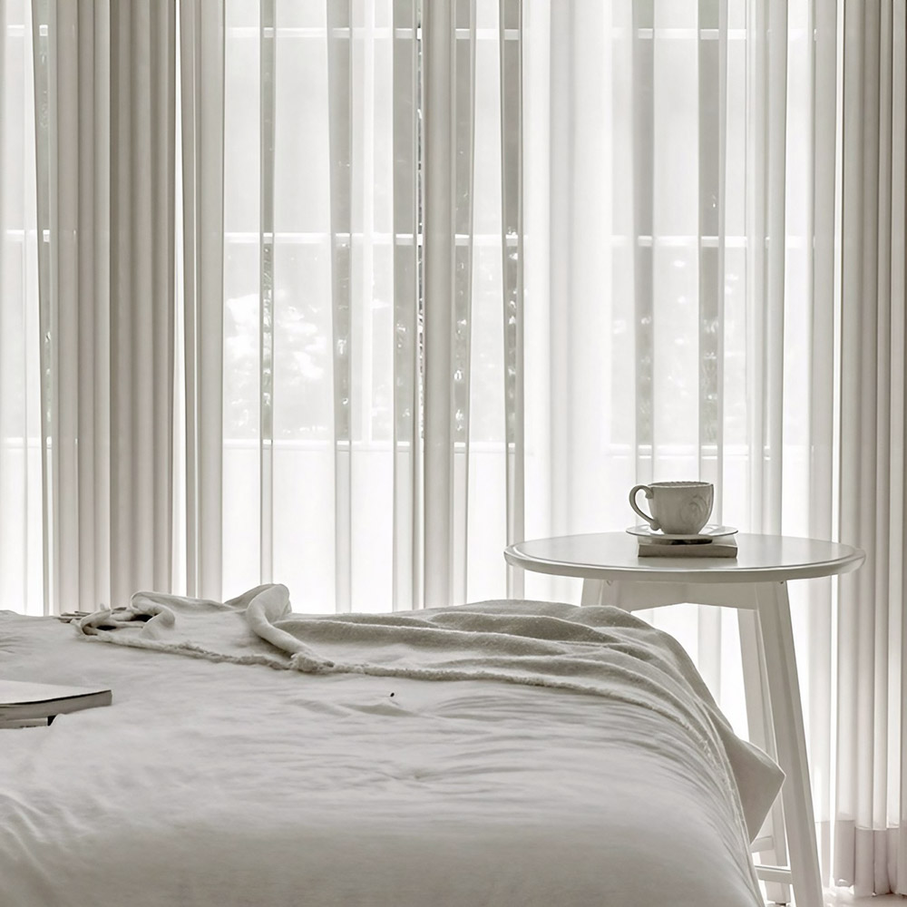 스탠다드 나비주름 쉬폰커튼 화이트 거실 안방 차르르 가리개 카페커튼 맞춤제작 70X165