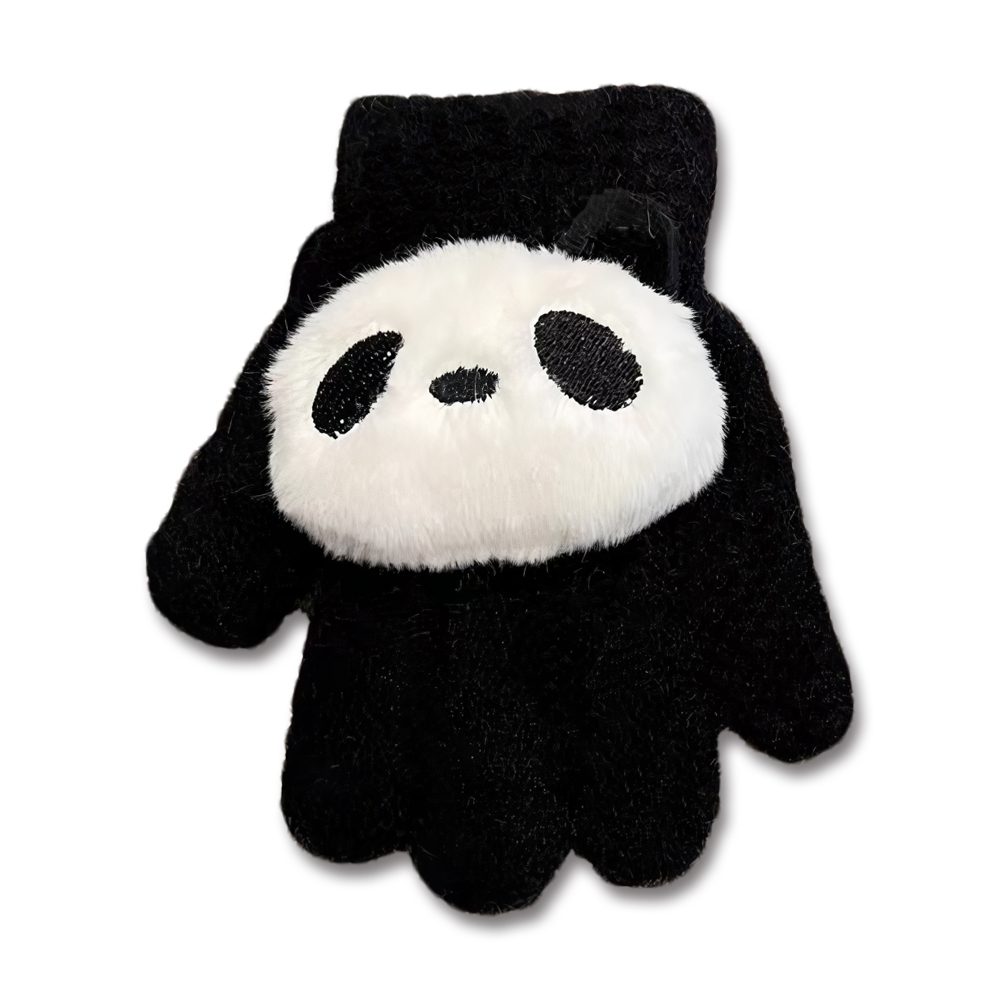유아 아동 키즈 여아 남아 초등 학생 어린이 토들러 겨울 방한 털 손가락 니트 팬더 장갑 - 상세 이미지 2
