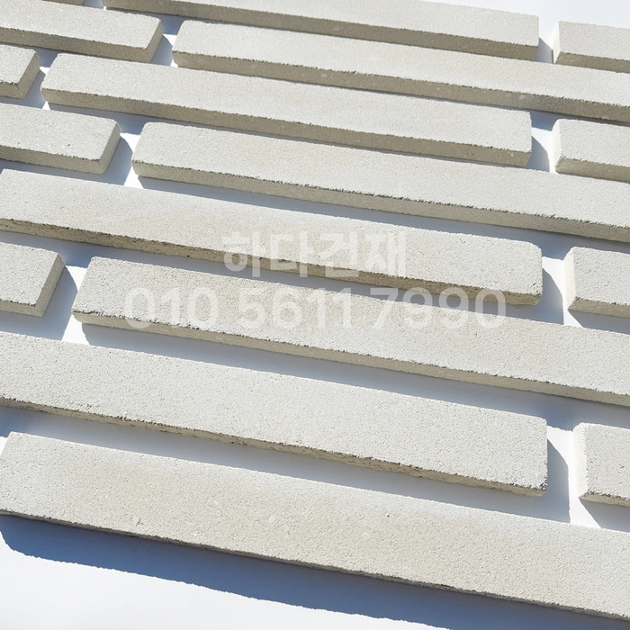 케이 모노타일 국내생산 490x53x19T 화이트 / 하다건재 와이드 롱브릭타일