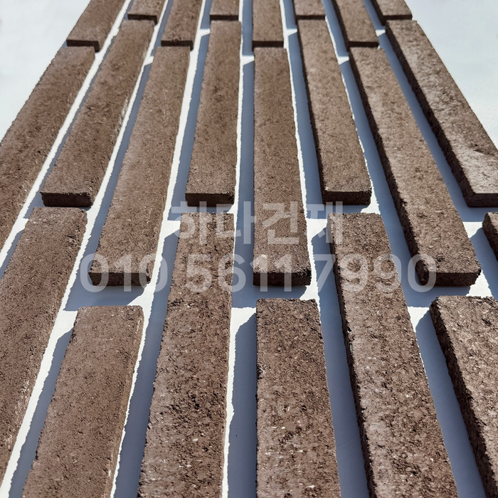 케이 모노타일 국내생산 490x53x19T 다크코코아 / 하다건재 와이드 롱브릭타일