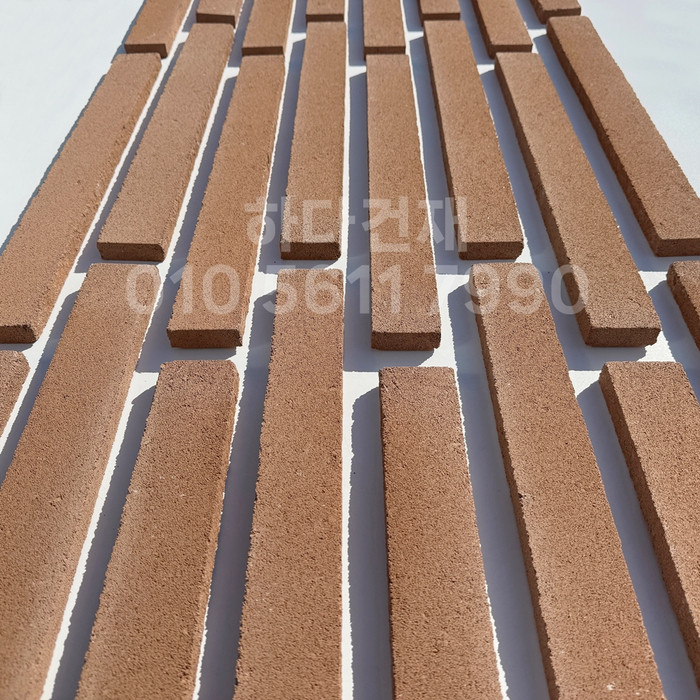 케이 모노타일 국내생산 490x53x19T 카라멜브라운 / 하다건재 와이드 롱브릭타일