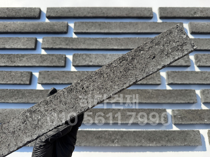 케이 모노타일 국내생산 490x53x19T 블랙 / 하다건재 와이드 롱브릭타일