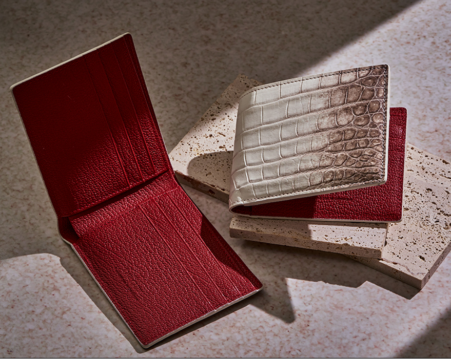 더퀴르 남자 명품 파티나 악어가죽 지갑 수제 손염색 반지갑 남자친구 선물