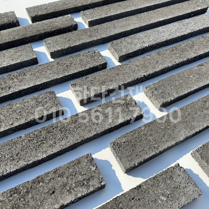 케이 모노타일 국내생산 490x53x19T 블랙 / 하다건재 와이드 롱브릭타일