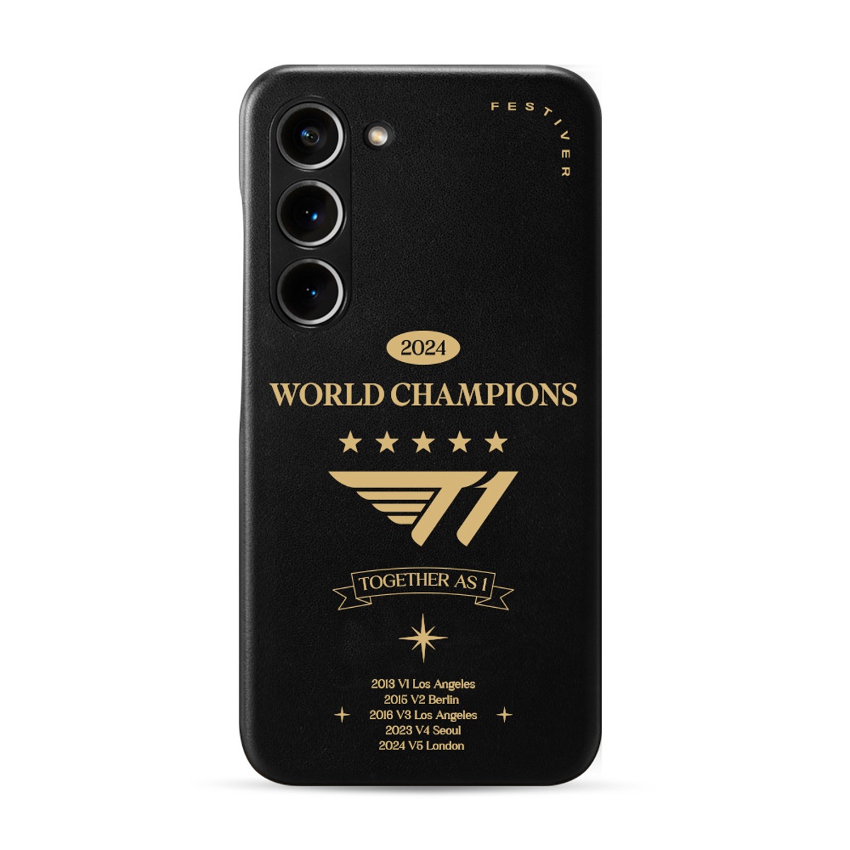 페스티버 T1 굿즈 V5 월드 챔피언스 갤럭시 S시리즈 맥세이프 레더 디자인 케이스 티원 - 상품 이미지