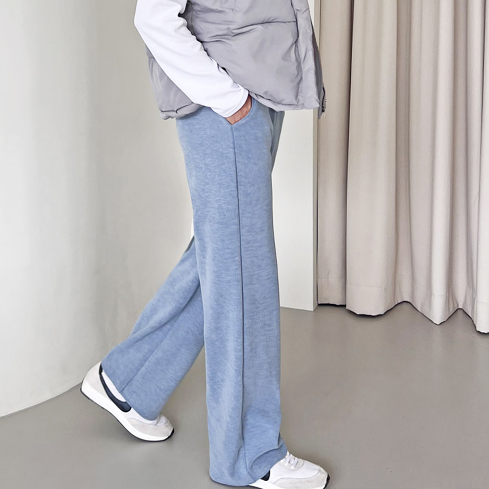 남자겨울통바지 기모 체육복 트레이닝 츄리닝 통큰 와이드 팬츠 - 상세 이미지 4