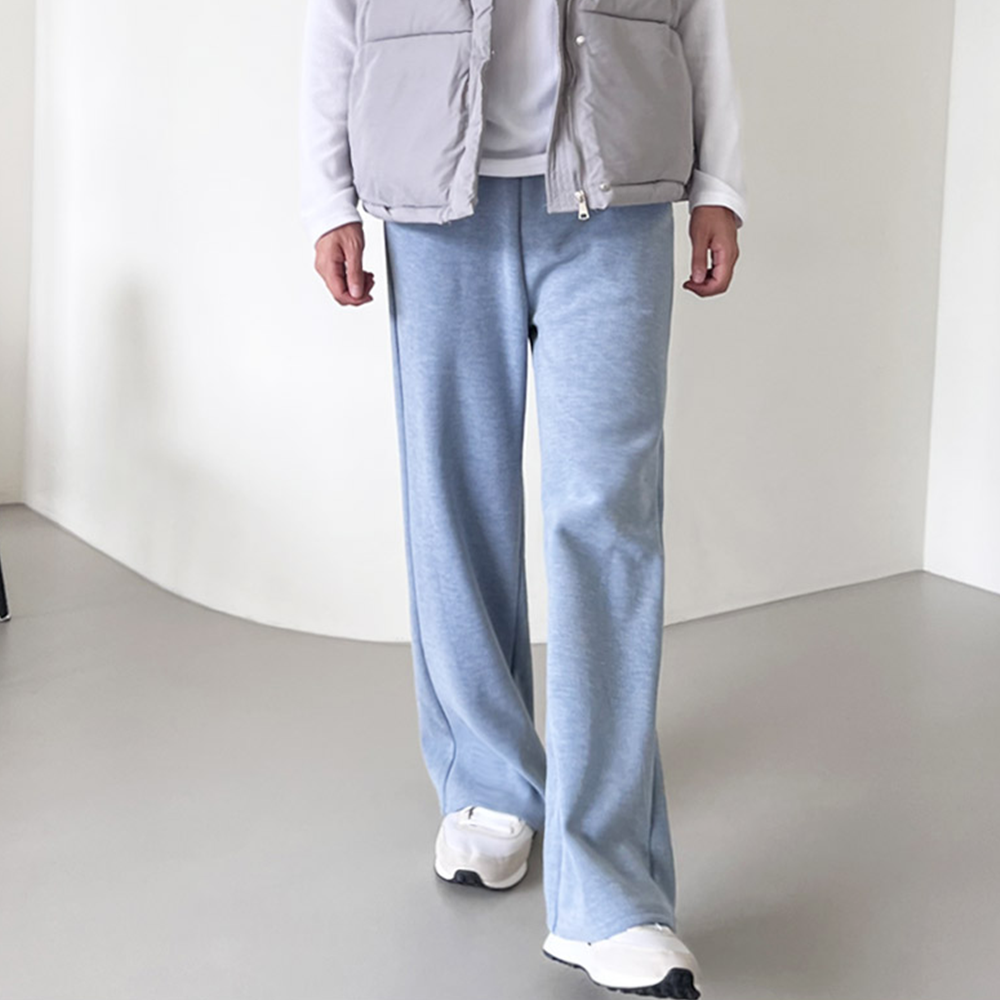 남자겨울통바지 기모 체육복 트레이닝 츄리닝 통큰 와이드 팬츠 - 상세 이미지 3