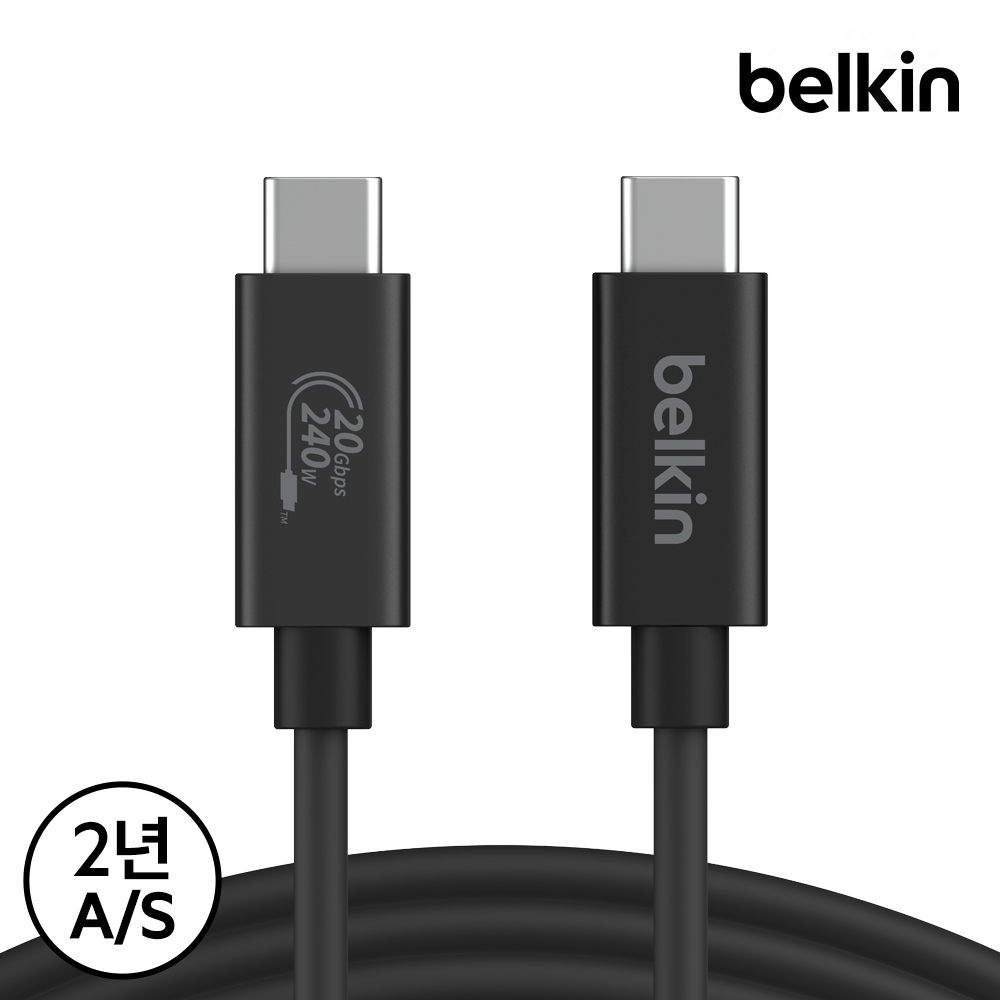 벨킨 240W USB4 C타입 초고속 충전 케이블 20Gbps 1.2M INZ004qc1.2M - 상세 이미지 2