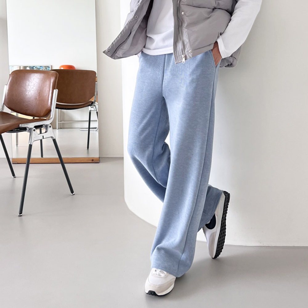 남자겨울통바지 기모 체육복 트레이닝 츄리닝 통큰 와이드 팬츠 - 상세 이미지 5