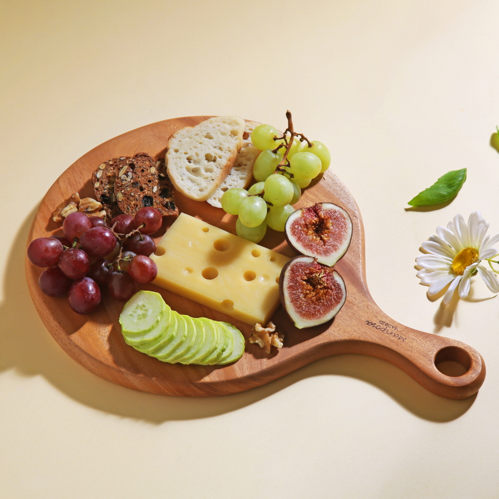 마리포사 마호가니 나무도마 원목도마 플레이팅 / 36cm, 원형 손잡이 - 상세 이미지 2