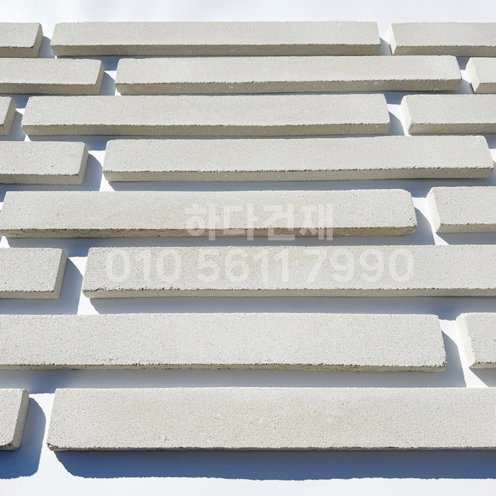 케이 모노타일 국내생산 490x53x19T 화이트 / 하다건재 와이드 롱브릭타일