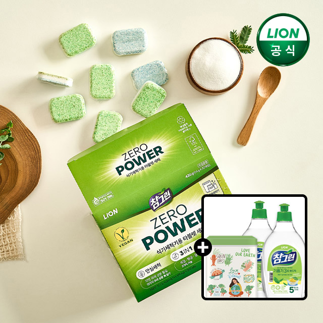참그린 식기세척기 타블렛 세제 30개입x5개 + 참그린 500g 본품x2개 + 틴케이스 증정 / 주방세제