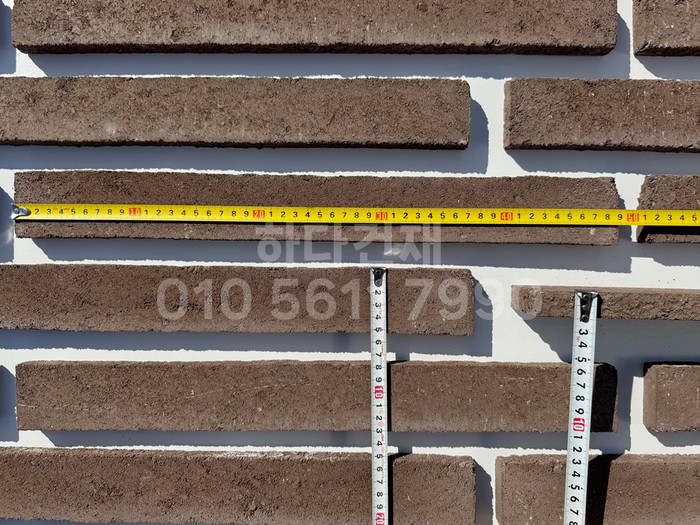 케이 모노타일 국내생산 490x53x19T 다크코코아 / 하다건재 와이드 롱브릭타일