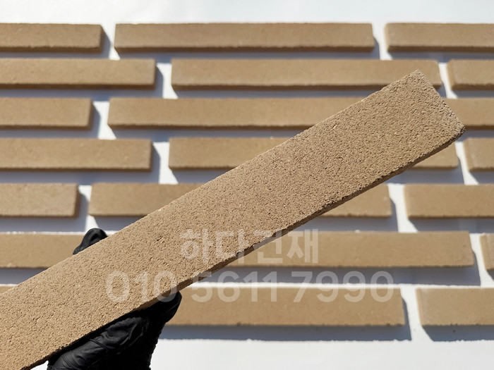 케이 모노타일 국내생산 490x53x19T 베이지 / 하다건재 와이드 롱브릭타일