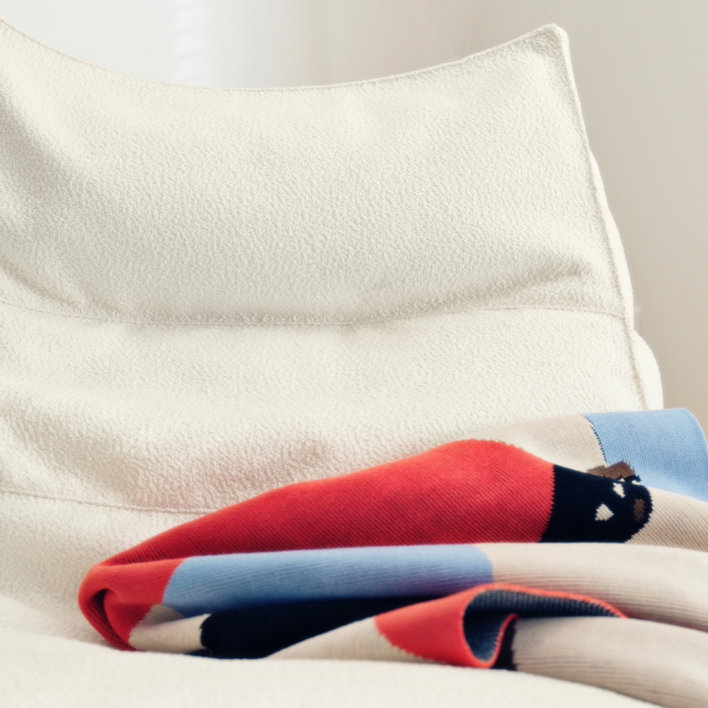 폴리몰리 607B 부클레 1인용 대형 빈백 소파 쿠션, 아이보리 (메시속커버,선택안함)