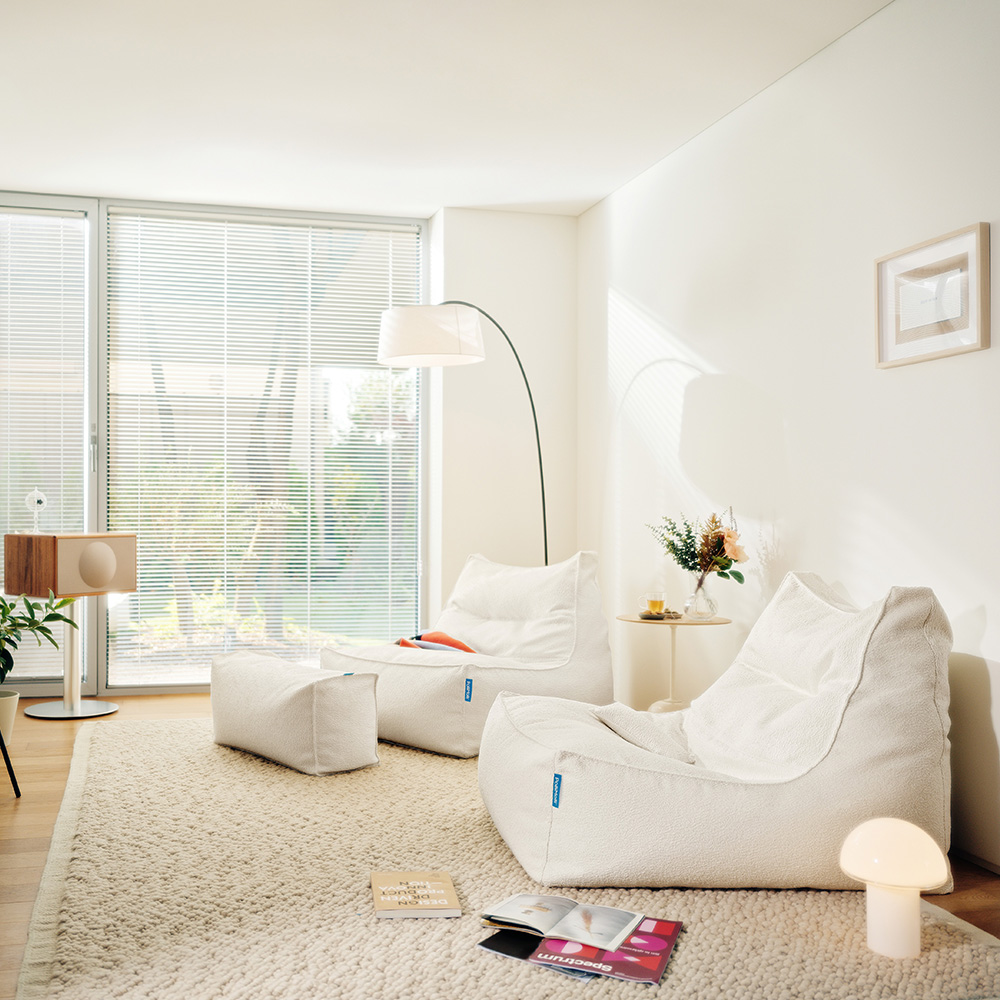 폴리몰리 빈백소파 1인용 대형 607B 부클레 좌식 쇼파 쿠션, 풋스툴 세트 (메시속커버, 선택안함)