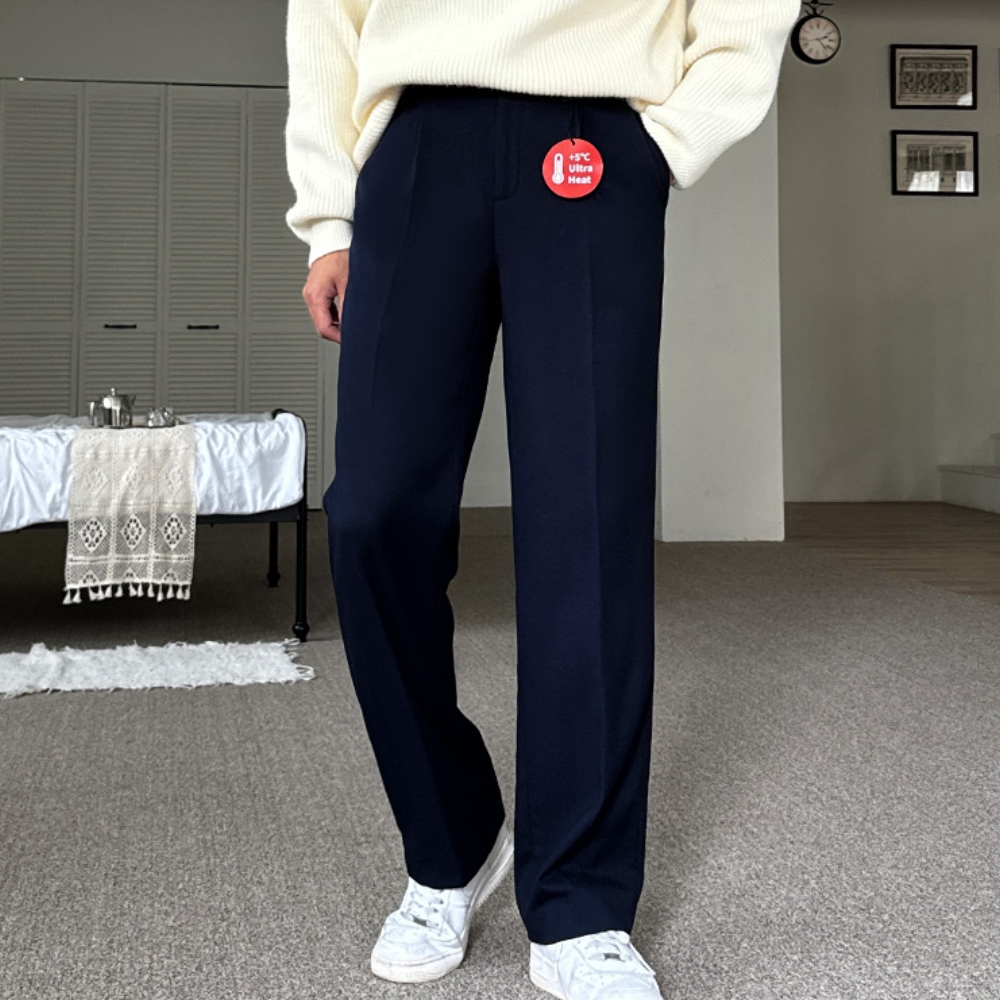 남자 프이 겨울 기모 롱 와이드 슬랙스 바지 빅사이즈 제품 이미지