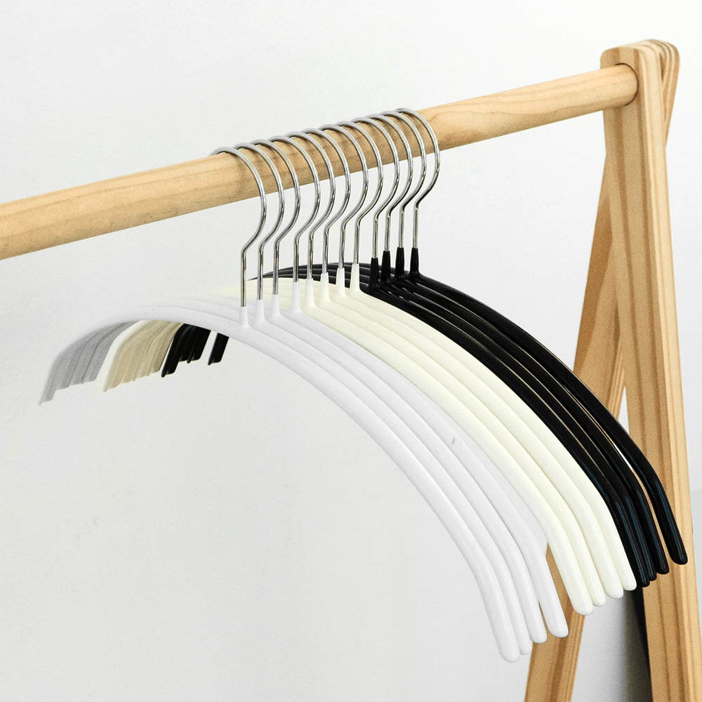 에이비박스 어깨뿔방지 논슬립 상의 라운드 옷걸이 블랙, 25개