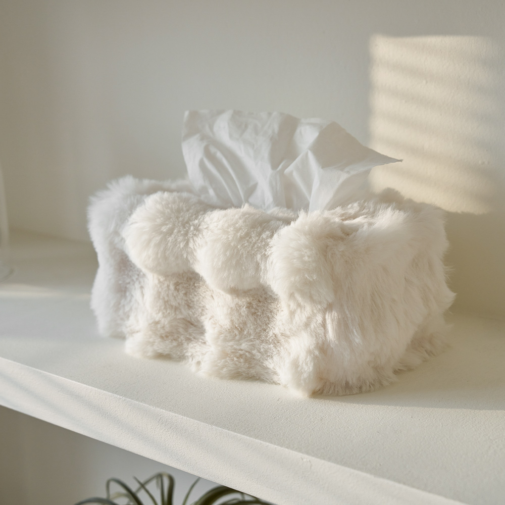 몽글몽글 밍크 라떼 사각 티슈케이스 티슈커버 직사각형 각티슈