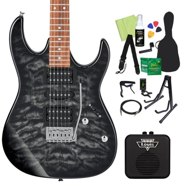 아이바네즈 일렉기타 Ibanez Gio GRX70QA 일렉트릭 기타 초심자 14점 세트 미니엄프 포함 TKS 지오 아이버니즈 : 오호3524