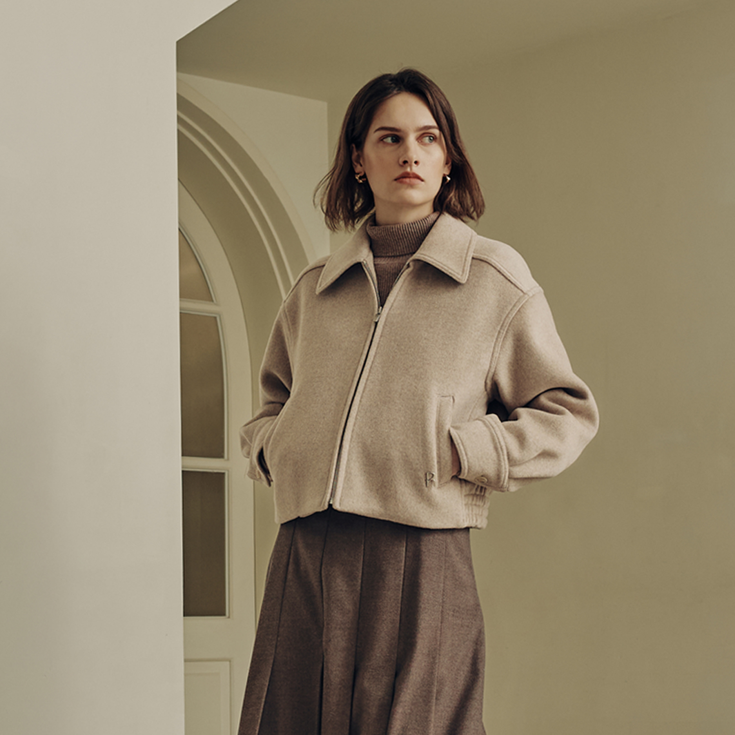 [제로스트릿] 르제로 캐시미어 블루종 LeZERO CASHMERE BLOUSON / BEIGE - 상세 이미지 2